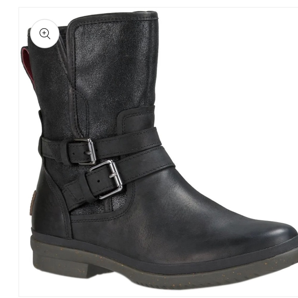 UGG Simmens Black Buckle Mid-Calf Boot Women’s Size 8